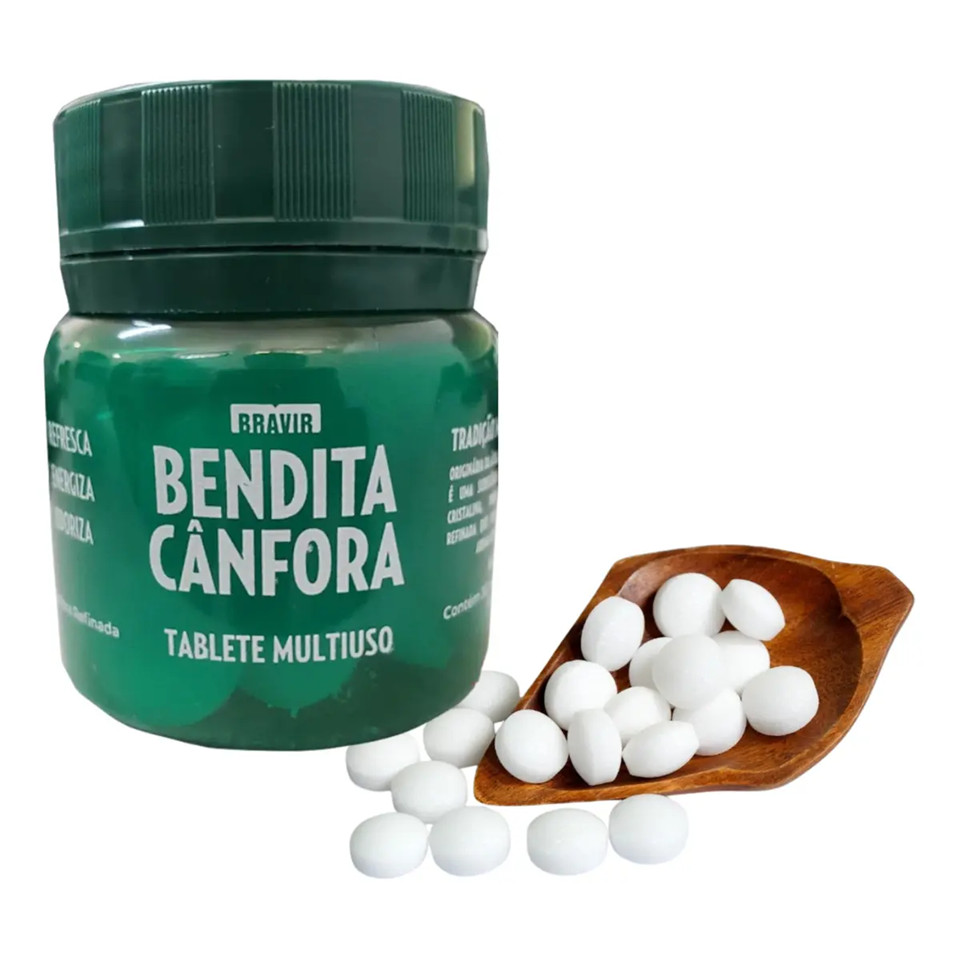 Kit 2x Bendita Cânfora Pastilha Odorizante Potinho 30 Unid — imagem 2 de 2