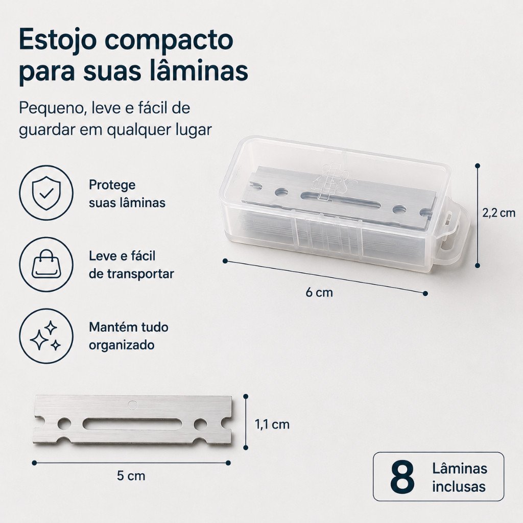 Removedor de Pelos Manual 8 Lâminas Com Estojo Depilador Para Braços Pernas e Corpo · foto 2