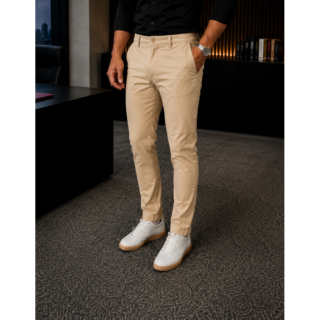 Calça Sarja Masculina Sport Fino Com Bolso Embutido Alfaiataria Com Elastano Slim Fit Com Lycra