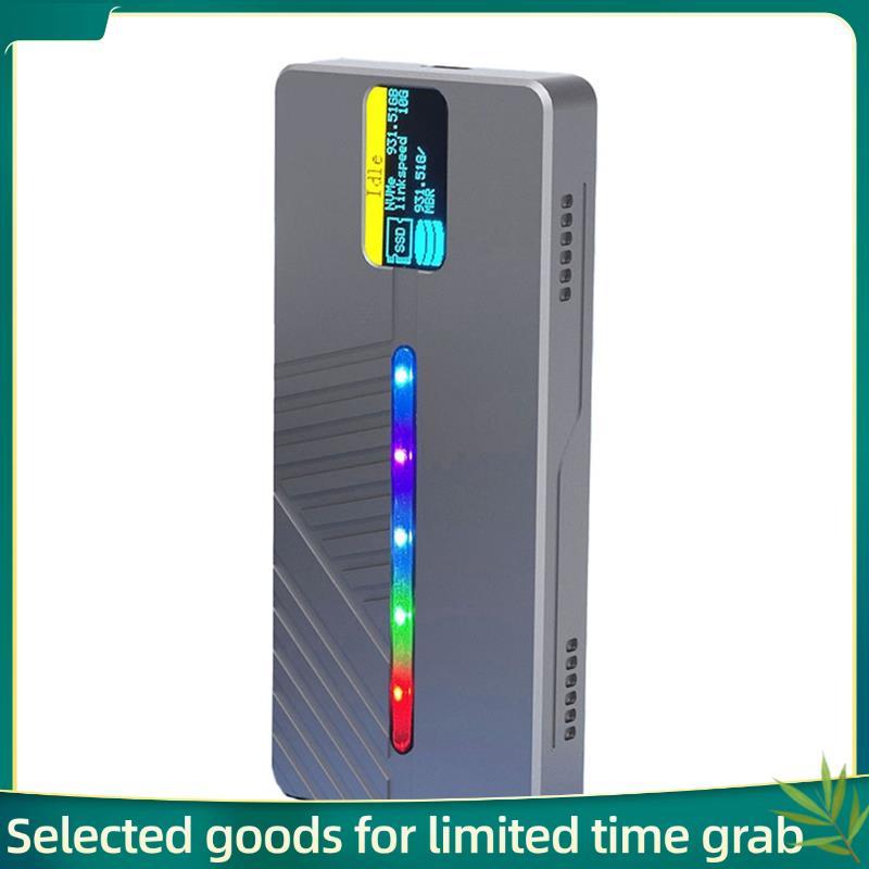 jerry99 Gabinete SSD RGB De 10 Gbps M2 NVME NGFF Com Tela De Exibição M/B + Key . 2 Caixa HD Externa 4 Tb Tipo C De Unid