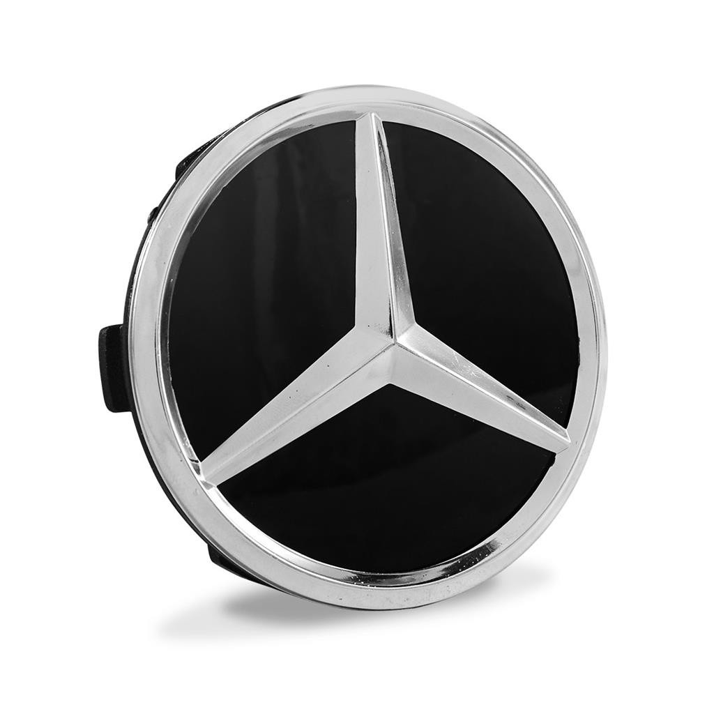 Calota Meio Roda Mercedes Amg C43 C55 C63 Preto Brilho 75mm