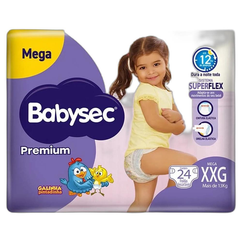 Fralda Babysec Premium Galinha Pintadinha XXG 24 Unidades