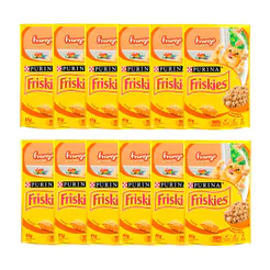 Kit 12 Ração Úmida para Gato Friskies Adulto Sabor Frango ao Molho em Sachê 85g