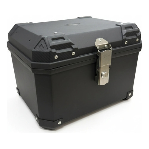 Baú Bauleto Traseiro Moto 45l Com Base Forrado Profissional  Preto
