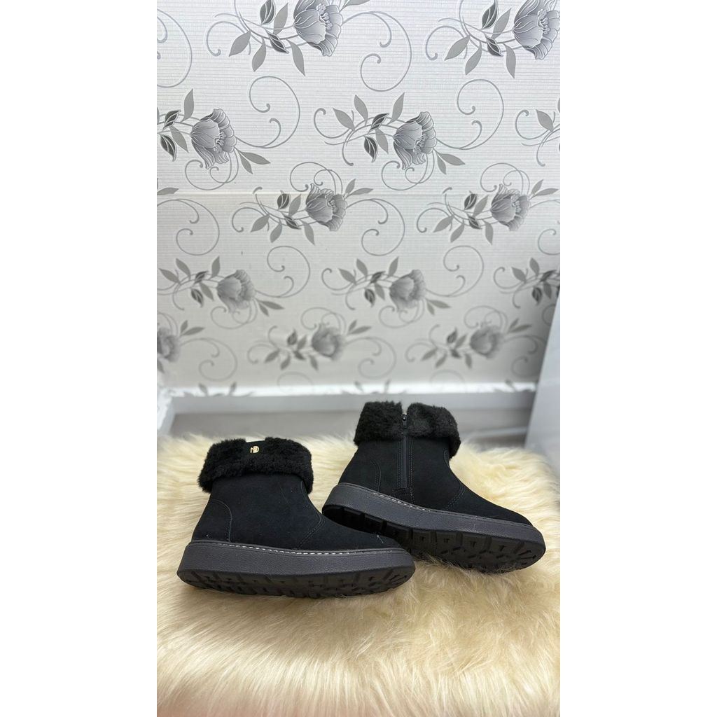 Bota Feminina Elegante Inverno Neve Modare Ultraconforto Cano Curto Forrada Peluciada Casual Inverno