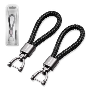 Kit 2 Chaveiro Luxo Couro Trançado Metal Premium Carro Moto