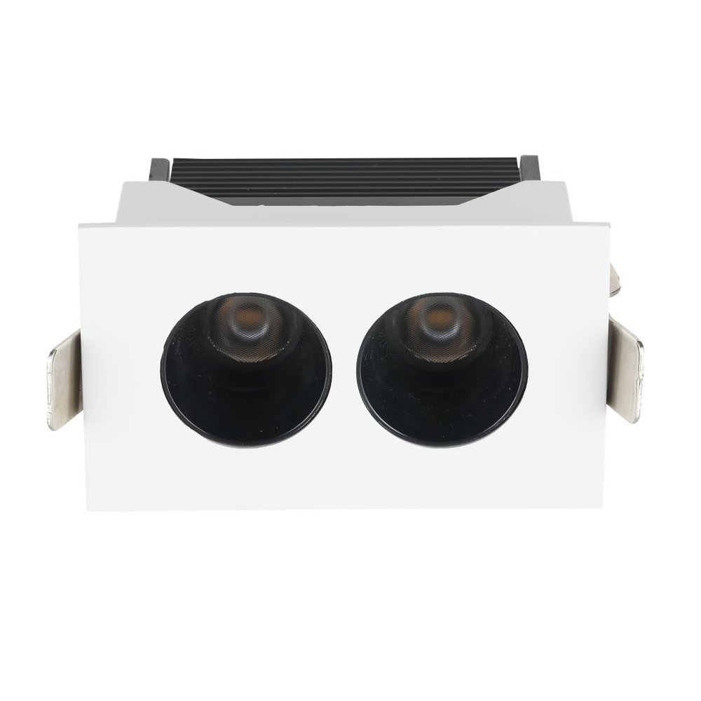 Spot de Embutir LED Alumínio Downlight Skyla 2 Focos 4W 3000K 320LM Duplo Branco - Astra LED DL-7054