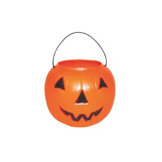 Balde Abóbora Halloween Cabeça Laranja Com Alça