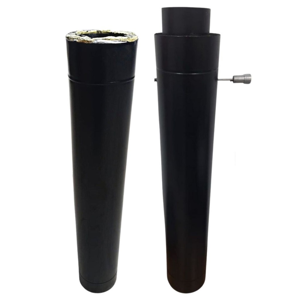 Kit Chaminé 5/7 Revestido Lã De Rocha Damper e Duto, Forno