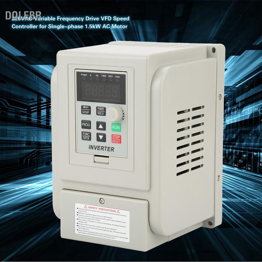 Dolebr Controlador de velocidade de acionamento de frequência variável dolebr 220VAC para motor CA monofásico de 1,5 kW