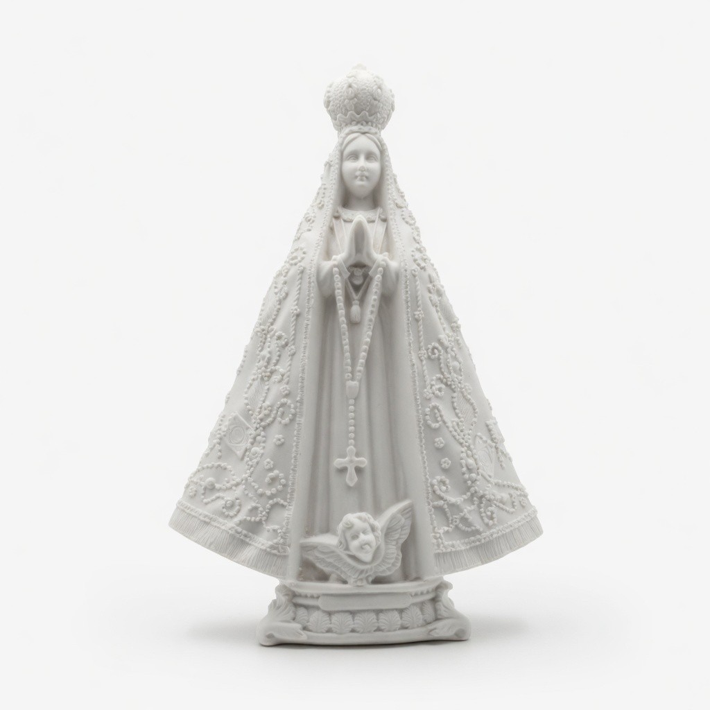 Imagem Nossa Senhora Aparecida Italiana Gesso Cru 22 cm Artesanal Católica