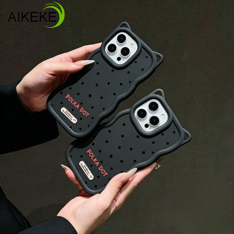Capa De Telefone Com Orelhas De Gato De Bolinhas Fofas Para Samsung Galaxy A07 A06 A05 A05S M05 F05 A04 A04E A04S M04 F0