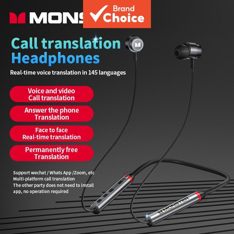 Monster SG03 Fones De Ouvido Bluetooth Bandana Sem Fio ENC Cancelamento Ruído Elegante Leve Neckband Viagem Para O Traba