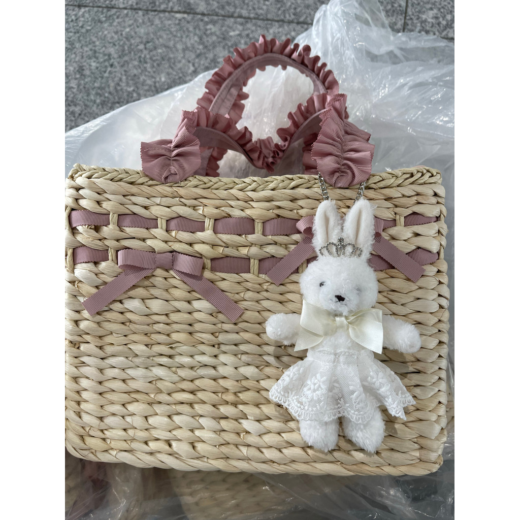 Sakura irmã estilo japonês coroa de diamante bonito coelho pingente chaveiro saco pingente boneca de pelúcia pingente