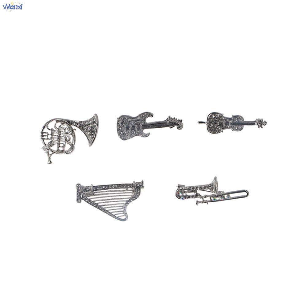 WANXI Feminino Broche Sax Violino Harpa Trombone Guitarra Luxo Sentido Música Pontuação