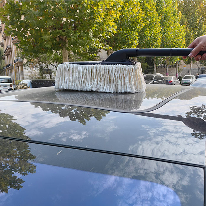 Novo estilo retrátil fio de algodão escova de cera carro mop remoção poeira depilação vitrificação beleza carro cera mop