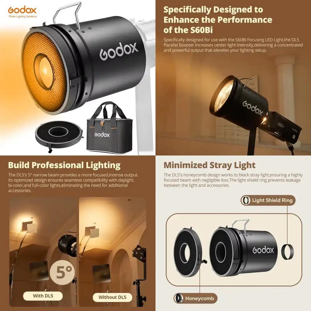 DL5 Feixe Paralelo Para S60BI LED Luz Profissional Fotógrafo Acessórios Com Bolsa Portátil Criativo