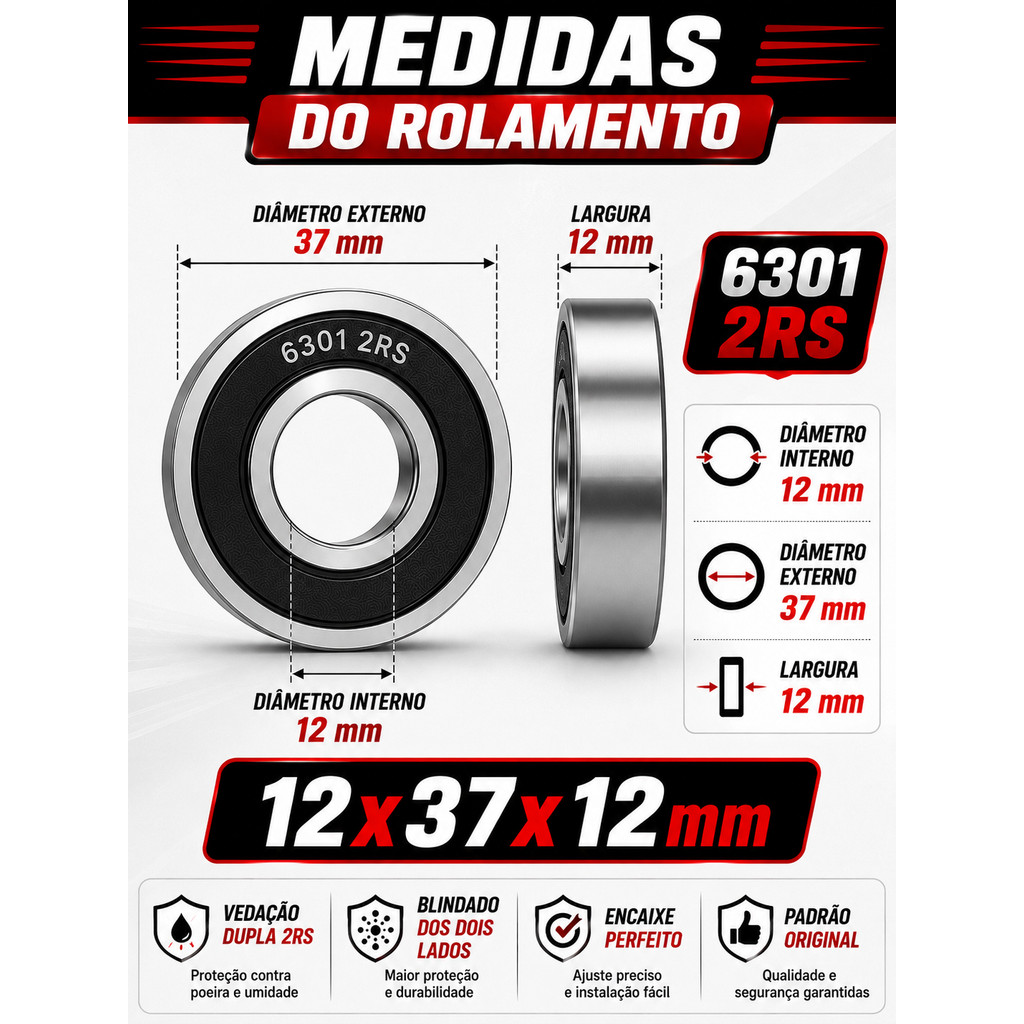 Detalhes do Kit de 2 Rolamentos Roda Dianteira Para Titan Fan 125 150 Cargo Start 160