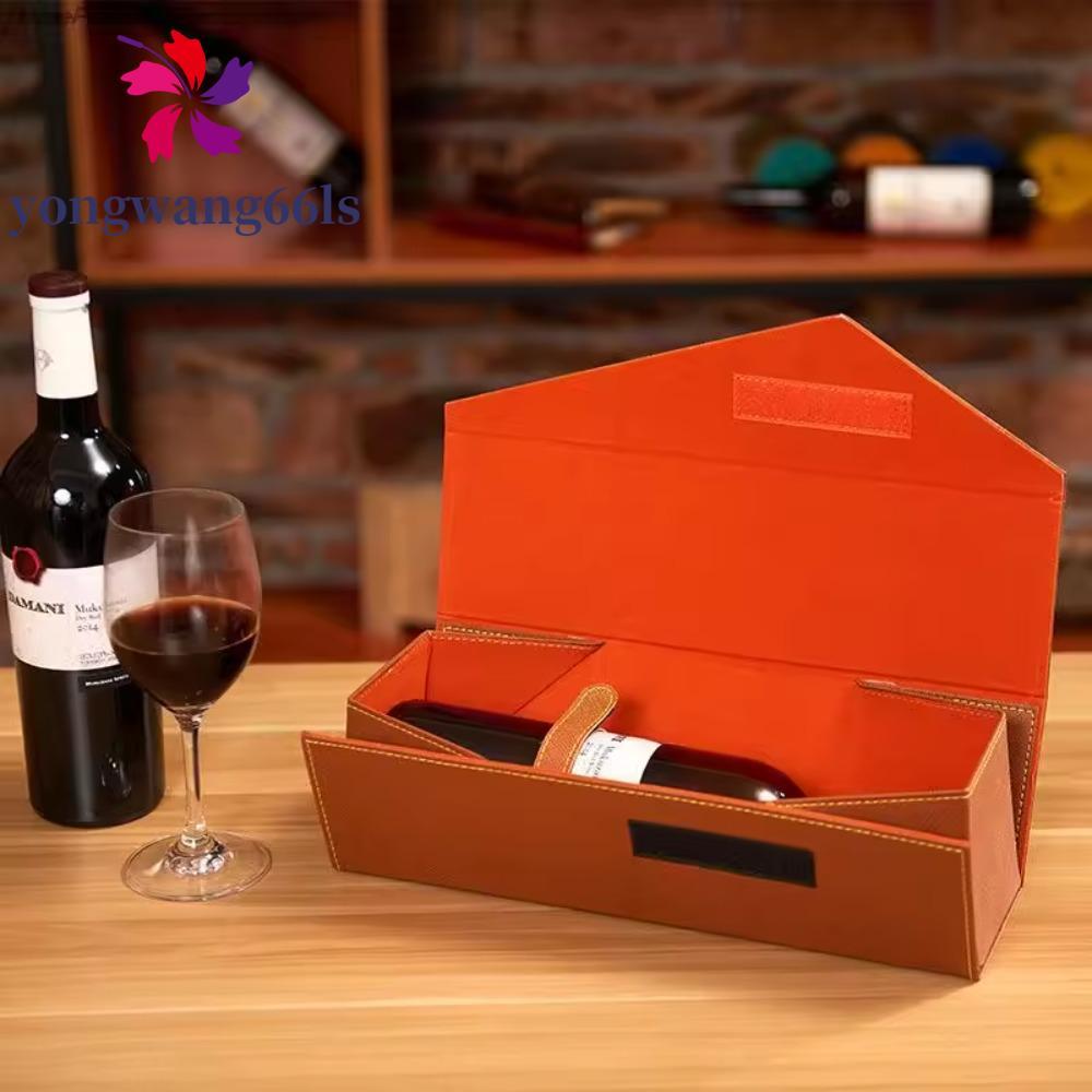 Estojo Para Garrafa De Vinho YONGWANG , Alças Embutidas Em Couro PU , Caixa Dobrável Tinto , Pacote Único