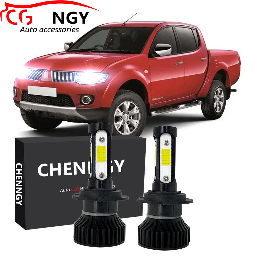 Para Mitsubishi Triton , Ano 2007-2015 Farol Dianteiro Do Carro Lâmpadas BHLamp-V4 6000K Kit De LED Substituir Halogênio