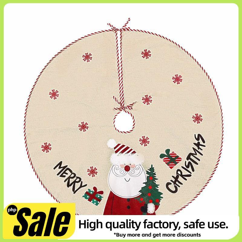 Saia De Árvore De Natal 100cm Floco De Neve Papai Noel Decoração Capa Feliz Ano Novo