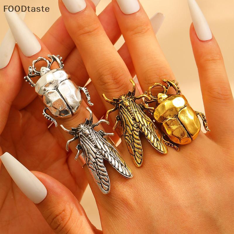 Anel Animal De Metal Cigarra Besouro Retro Jóias Feminino Abertura Ajustável Design Inseto Para Boho Festival Olhar