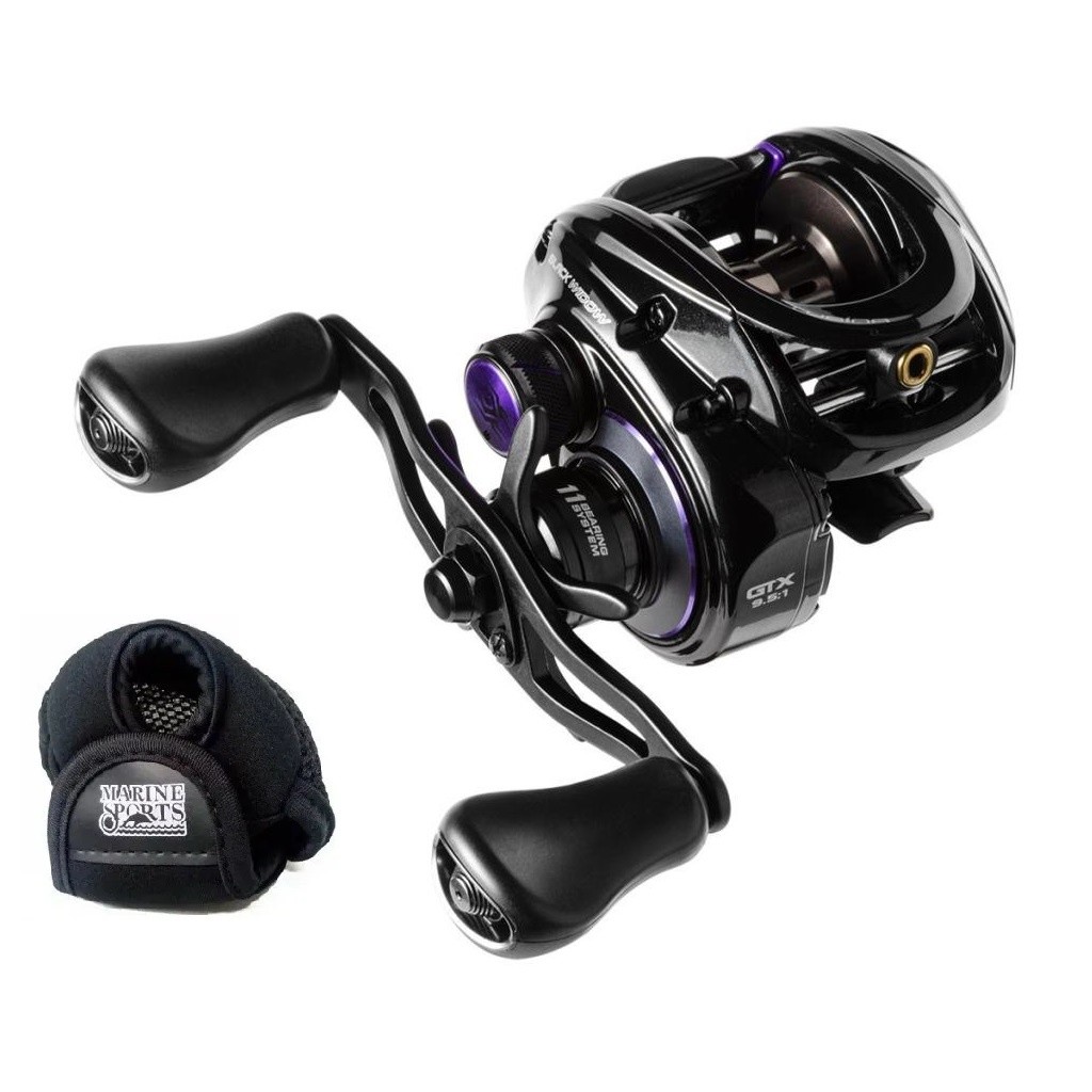 CARRETILHA DE PESCA MARINE LUBINA BLACK WIDOW GTX 11 ROLAMENTOS - 7,5KG - 9.5:1