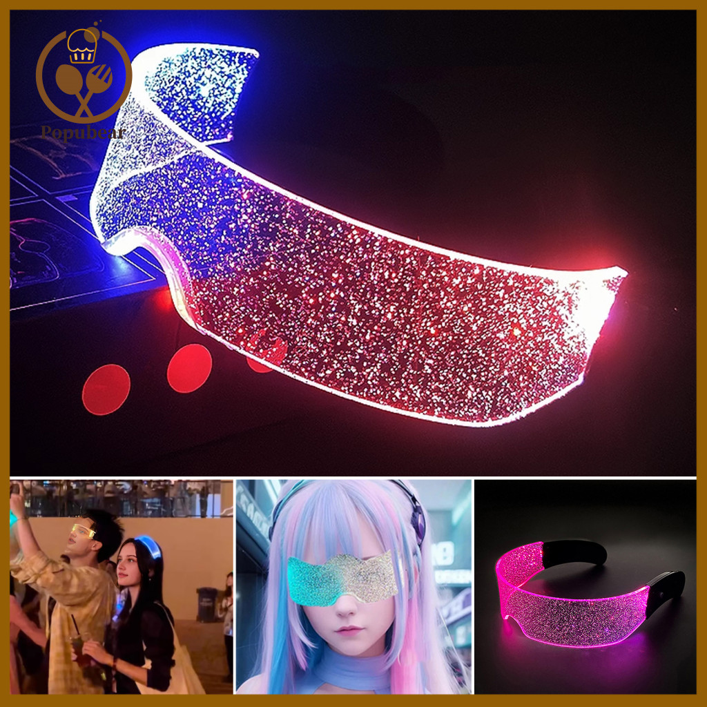 Glowing Star Goggles Anti-slip Nose Pad Led Light Up Glasses Neon Sunglasses Glow Dark Party Rave Dj Dance Music Festiva