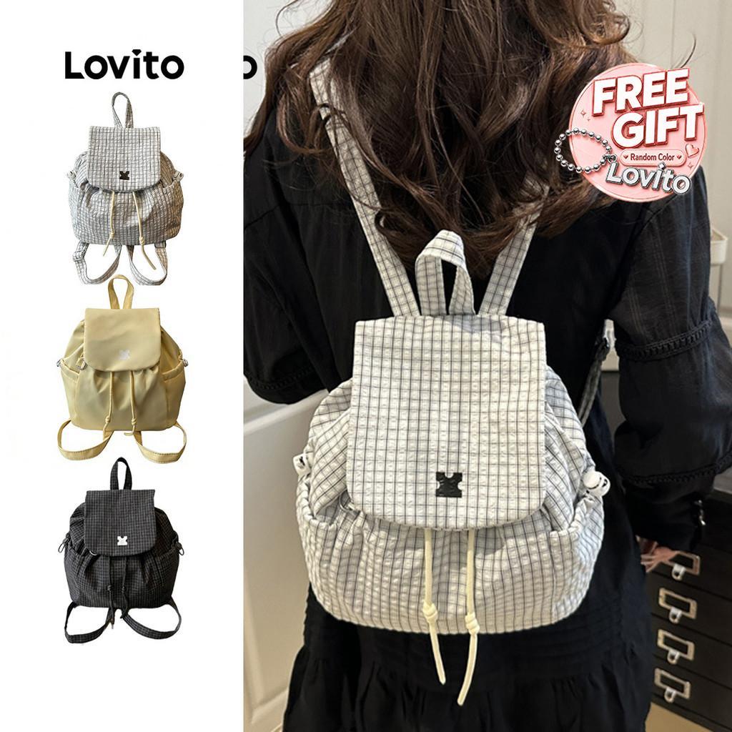Lovito Mochila Escolar Casual Com Cordão Estilo Coreano Para Viagens E Uso Escol