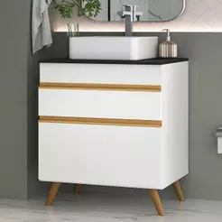Gabinete Banheiro 1 Porta E 1 Gav Retrô 70cm Mp5024 Branco
