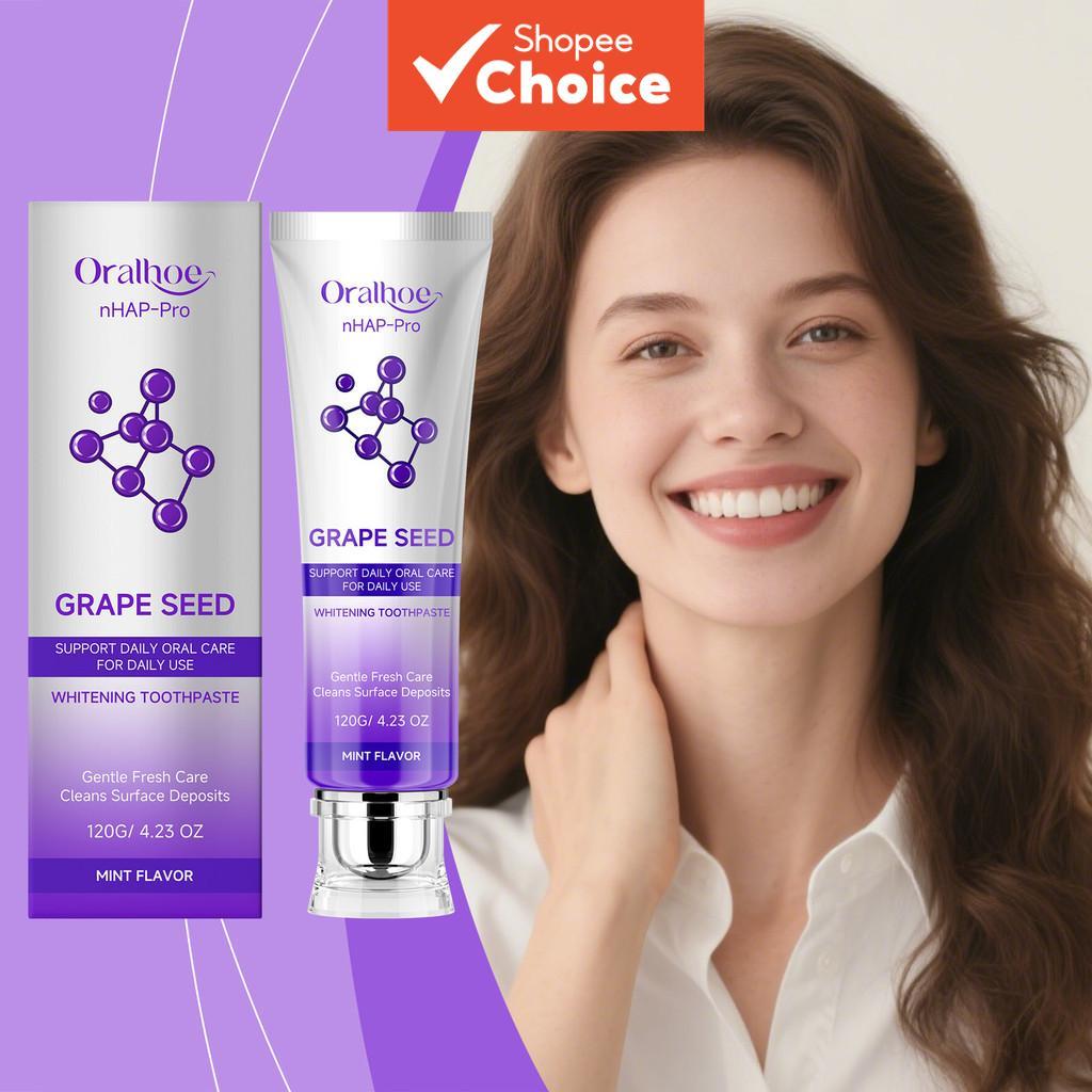 Pasta de Dente Purple Fresh com Hidroxiapatita, Bicarbonato de Sódio e Extrato de Semente de Uva - Limpeza Suave, Hálito