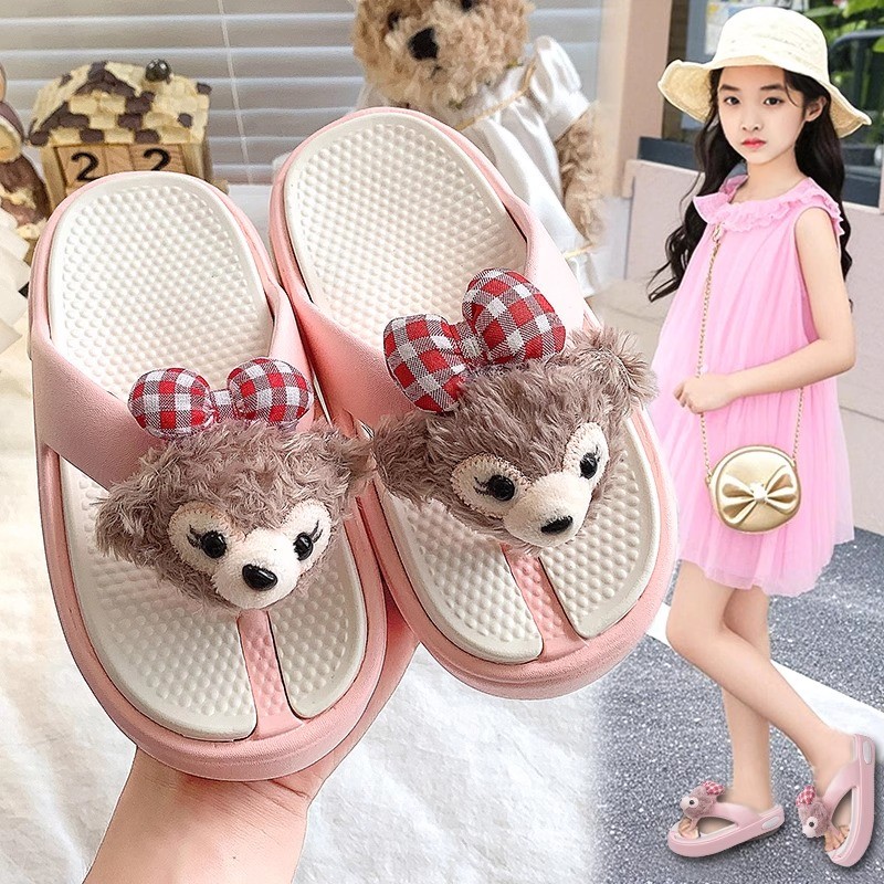 Crianças chinelos meninas verão impermeável antiderrapante flip-flops 2026 novo estilo meninas Shirley rosa bonito flip-