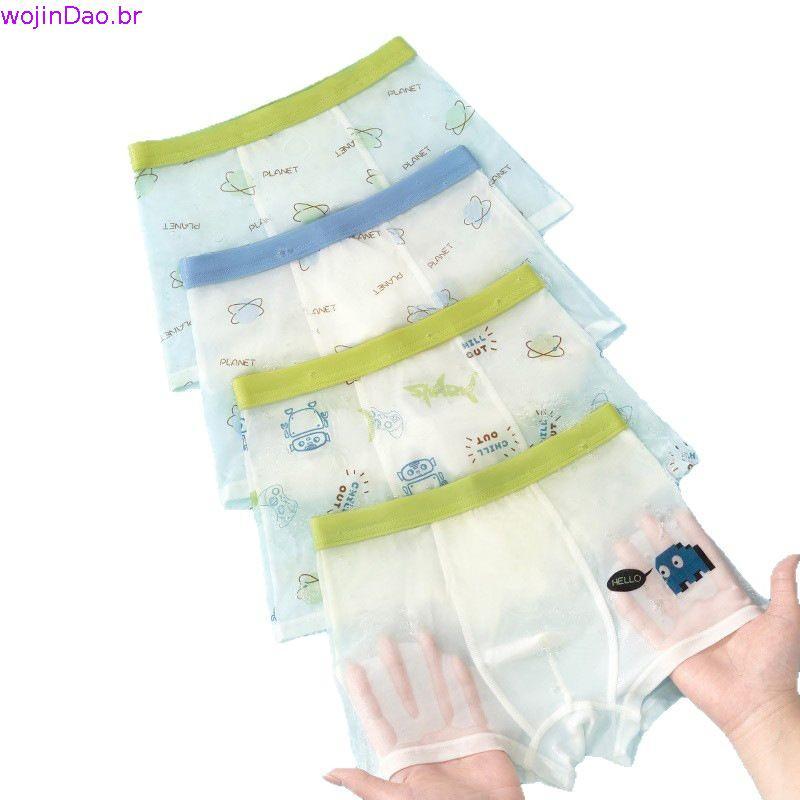 cueca infantil algodão cueca infantil Cuecas para meninos, boxers de seda de gelo de verão para crianças, meninos, cria