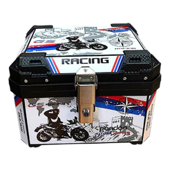 Baú Bauleto para Moto 45 litros Universal Base Kit Fixação Completo Trava Anti Furto