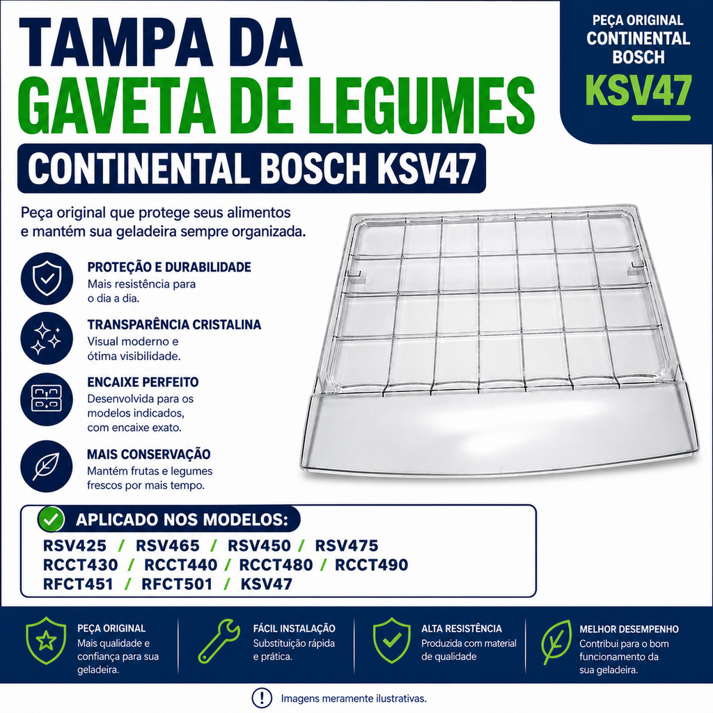 Tampa Da Gaveta De Legumes Continental Bosch Ksv47