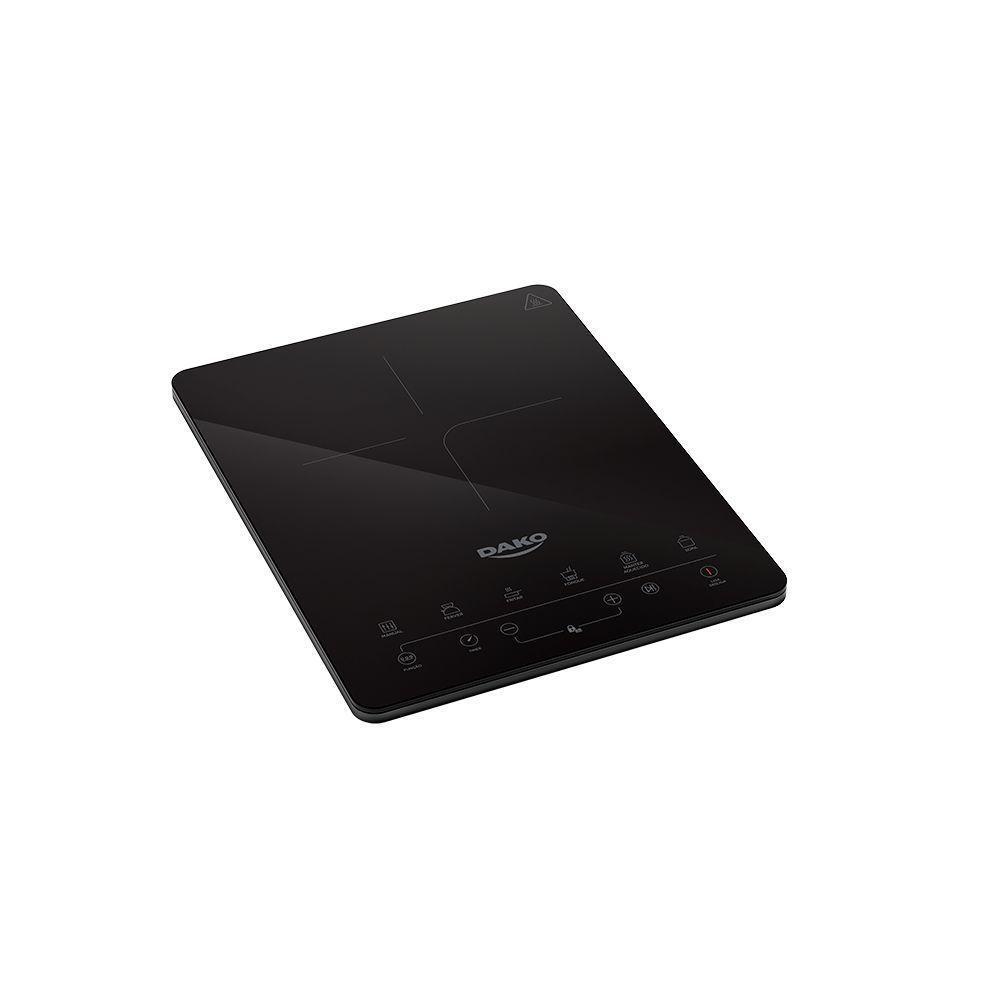 Cooktop de Indução Portátil Elétrico Dako 1Z 1 Zona Vidro Temperado com Painel Digital Preto 220V