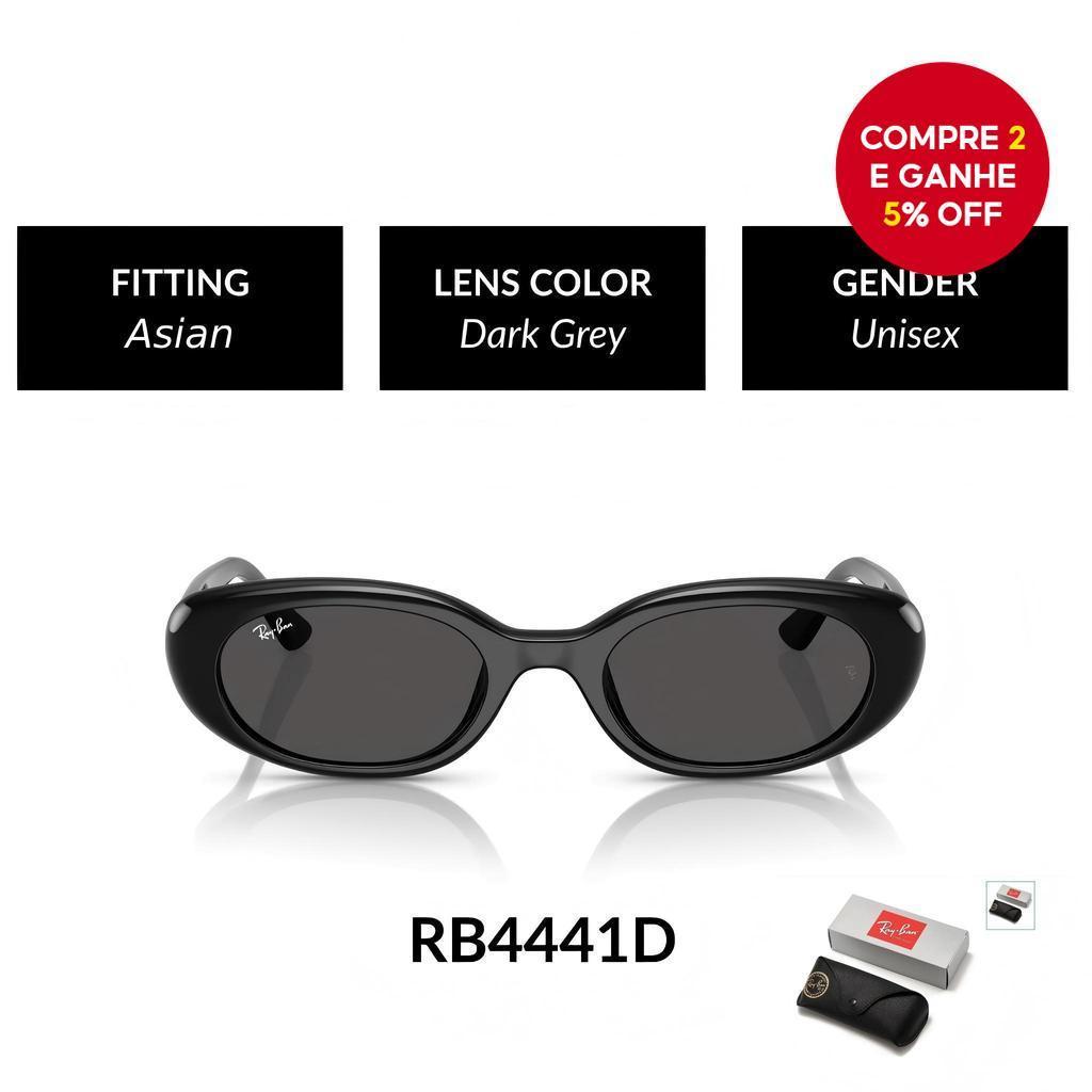 Ray-Ban Gift Box Edição Exclusiva Óculos De Sol RayBan RB4441D 53mm Armação Quadrada Polarizada Proteção UV Unissex