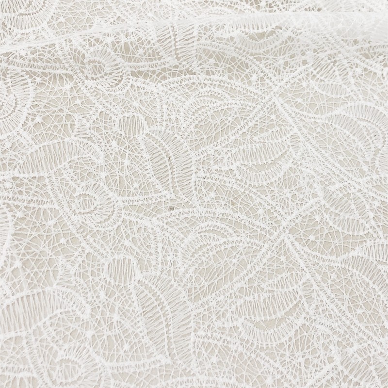 Computador branco bordado gaze moda tecido High-End perspectiva saia fina vestido acessórios Designer tecido