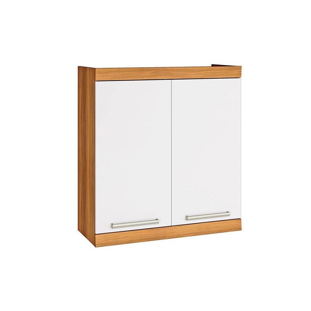 Módulo Cozinha Nesher Burguesa Armário c/ 2 Portas 80cm Freijó/Branco