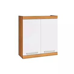 Módulo Cozinha Nesher Burguesa Armário c/ 2 Portas 80cm Freijó/Branco