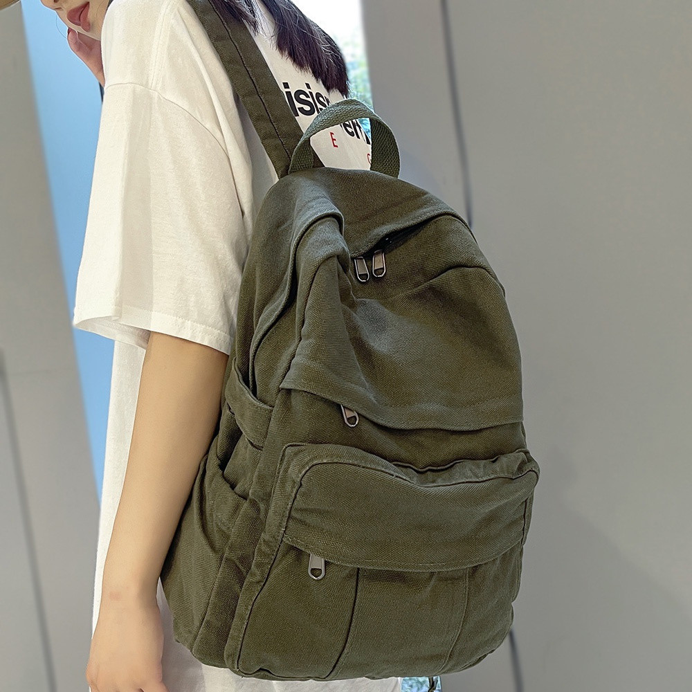 Nova mochila feminina de lona, adequada para laptops, bolsa vintage para estudantes universitários, bolsa de viagem femi