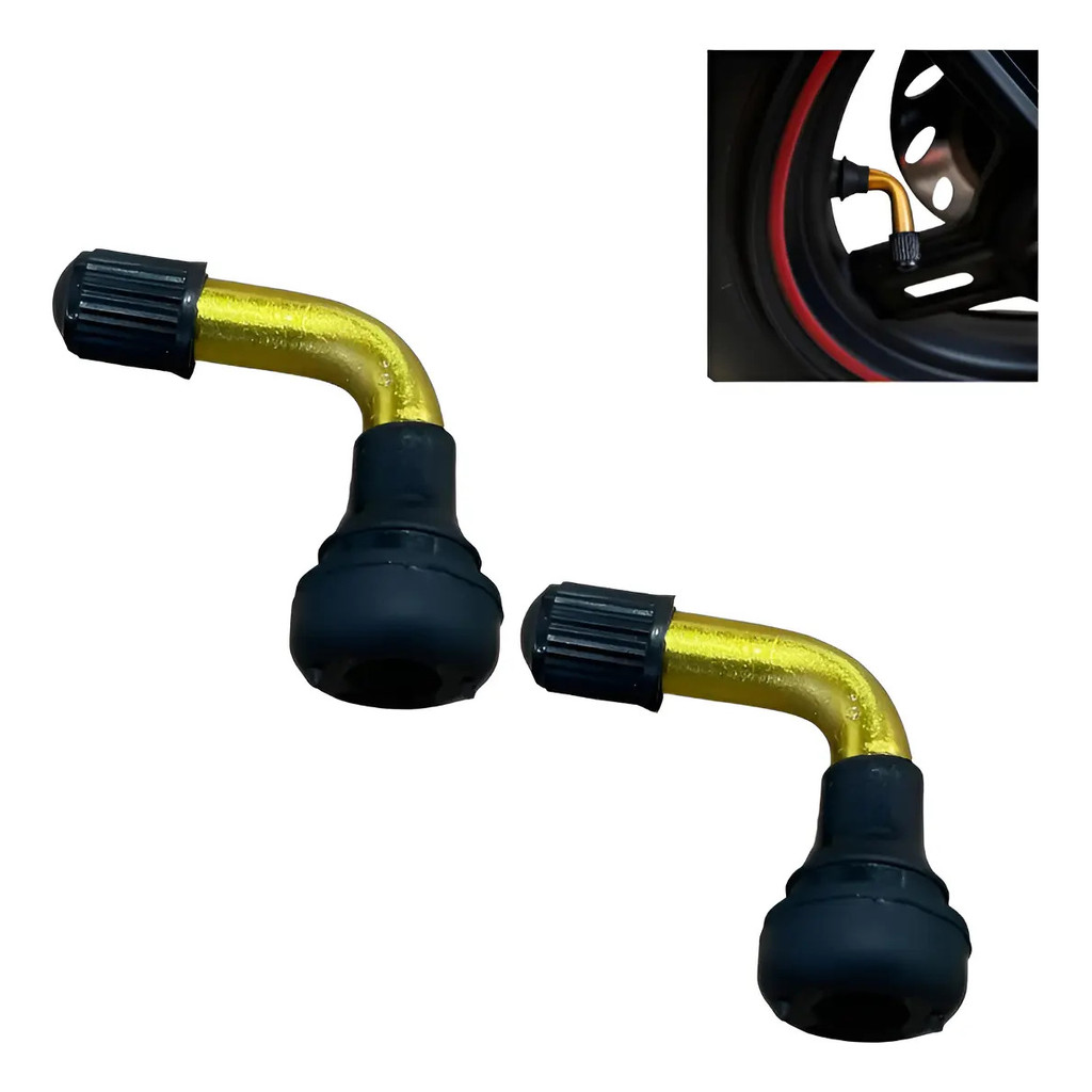 2 Bico Válvula Pneu Bicicleta Elétrica Patinete Curvo 12mm