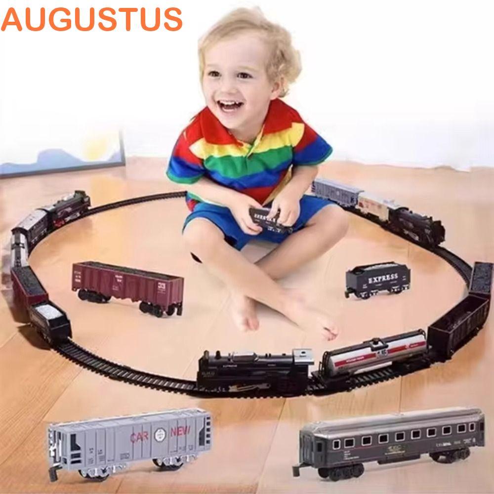 Conjunto De Trilhos De Trem Elétrico De Natal AUGUSTUS , Combinação De Locomotivas , Brinquedo De Frete Ferroviário