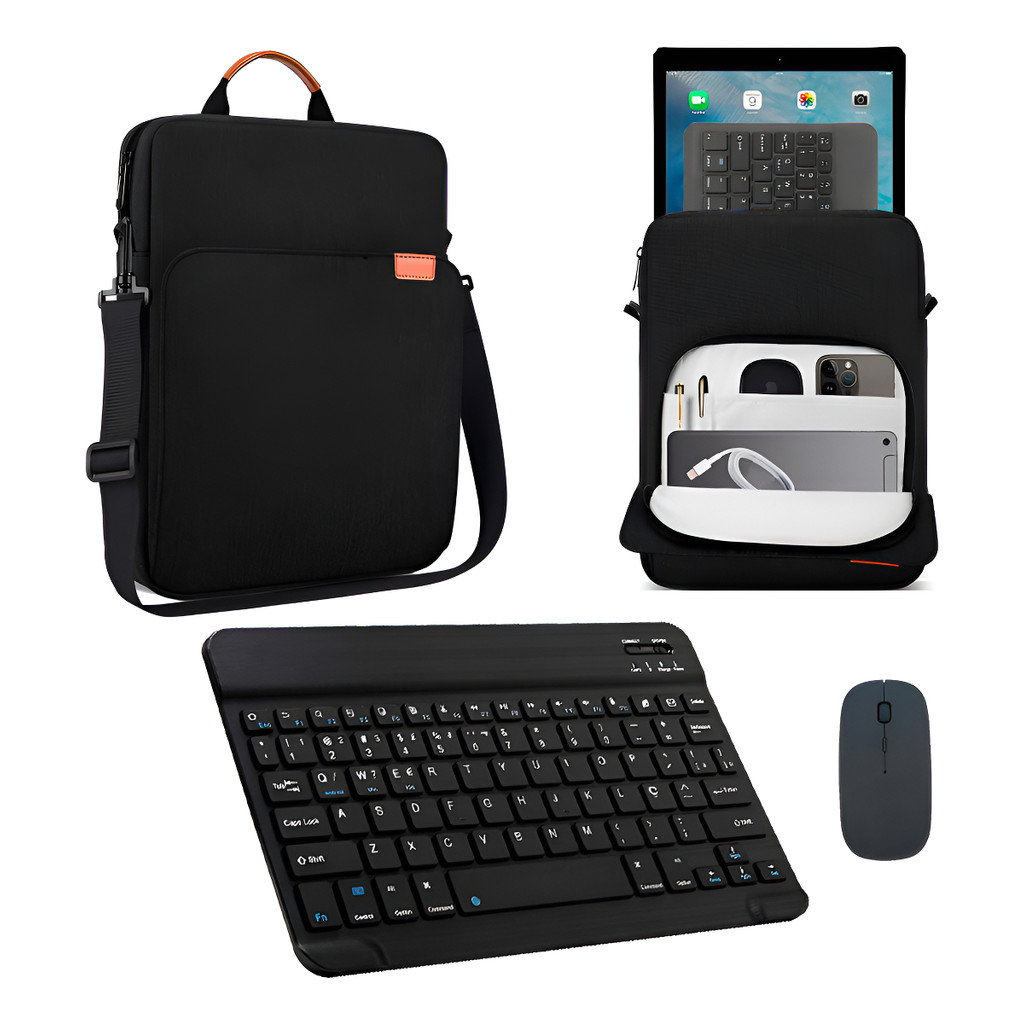 Bolsa + Teclado Sem Fio Br Ç + Mouse Para Tablet Apple iPad Mini 8 8.3"