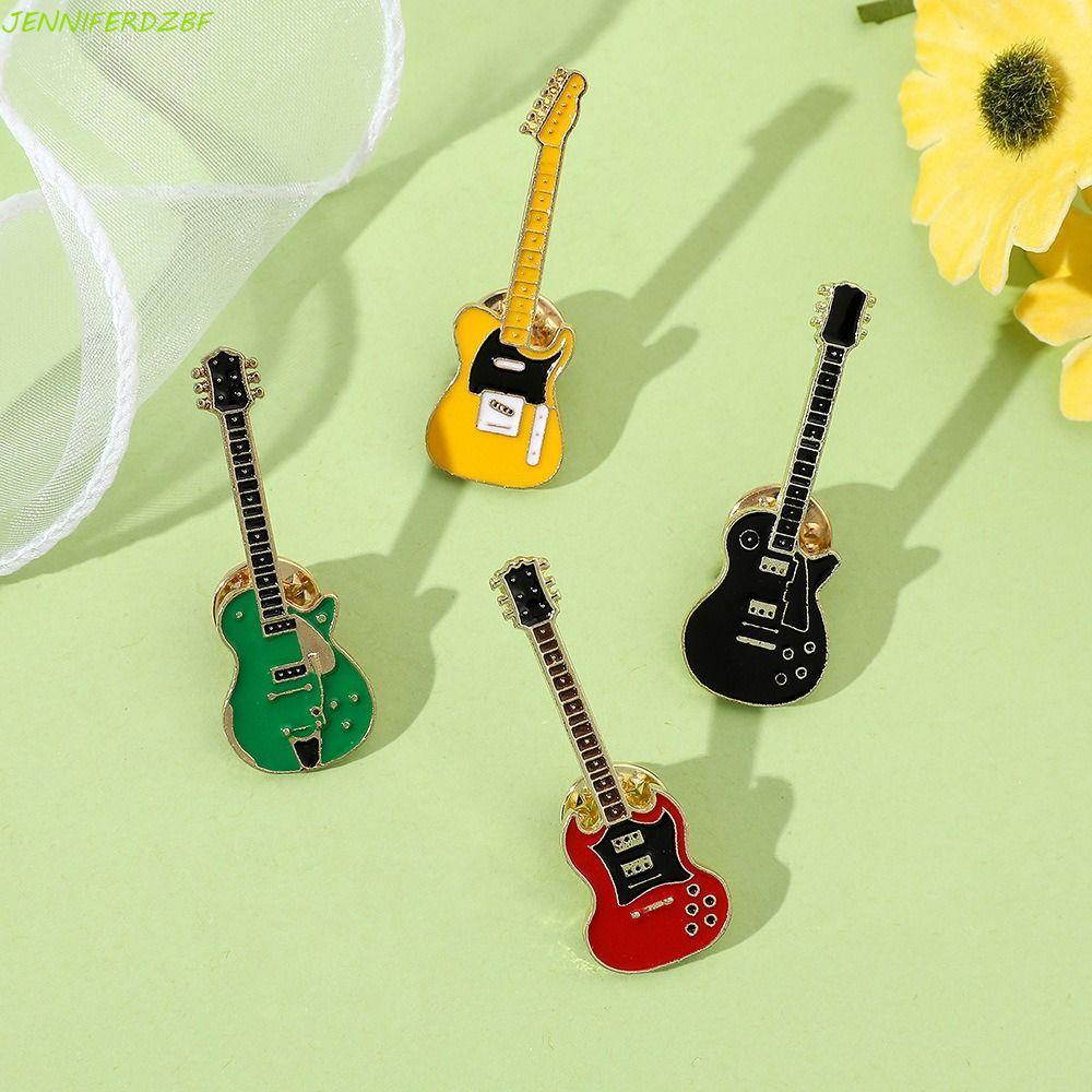 Broche De Guitarra JENNIFERDZBF , Distintivo De Lapela De Desenho Animado De Banda De Rock , Alfinetes Esmaltados Metal