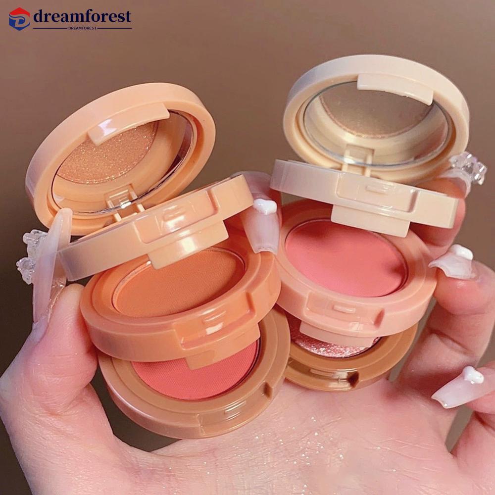 DREAMFOREST 3 Cores Destaque Rouge Blush Paleta De Maquiagem Contorno Perolado Rosto Glitter Pigmento Pó Facial Cosmétic