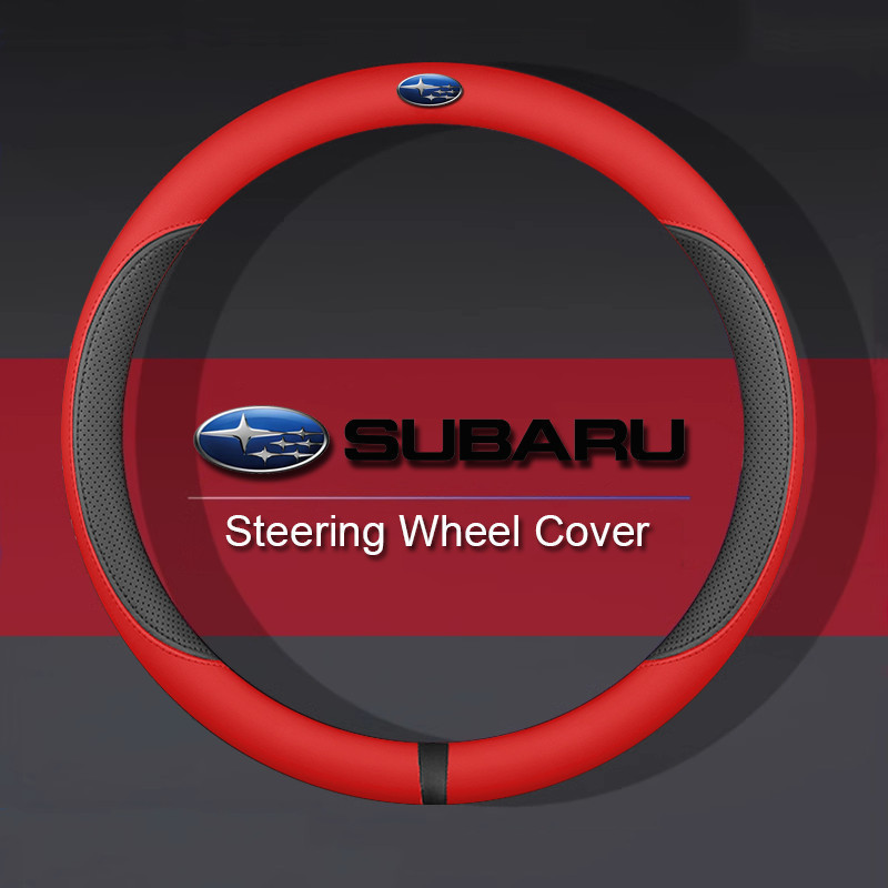 Capa de Volante em Couro Microfibra Vermelha Antiderrapante Confortável para Subaru XV Outback Forester BRZ Evoltis WRX