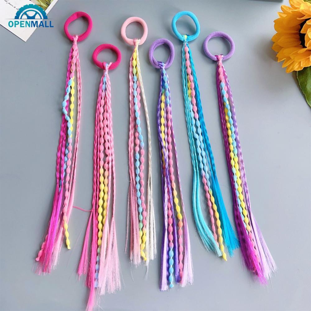 OPENMALL Colorido Elástico Laços De Cabelo Faixa Com Peruca Trança Para Crianças E Adultos Moda Doce Diário Acessórios B