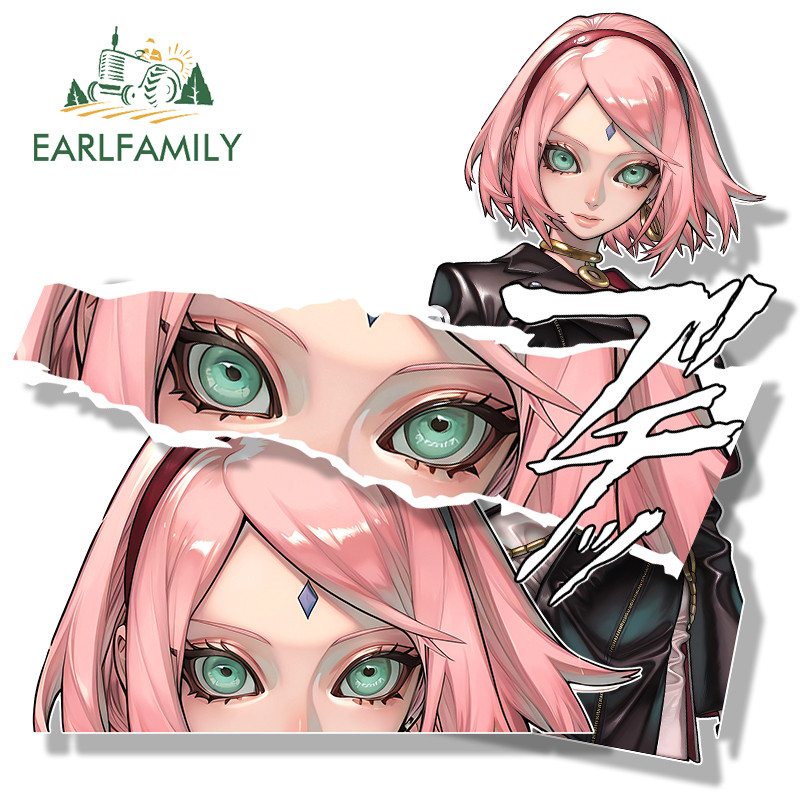 EARLFAMILY Naruto Sakura Haruno Adesivo De Carro Fanart Anime Personalidade Motocicleta Janelas Tronco Pára-Choques Vini
