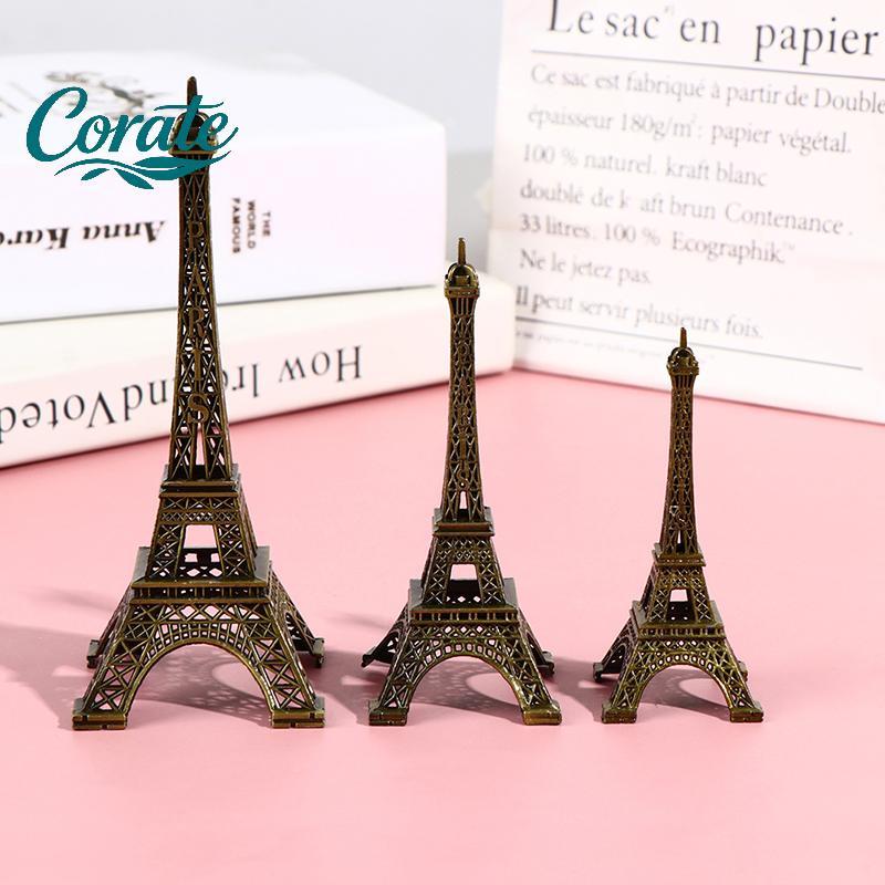 [Corate] Retro Paris Torre Eiffel Modelo Mesa De Casa Bronze Estátua De Metal Estatueta Decoração